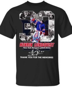 30 Henrik Lundqvist New York Rangers 2005 2020 thank signature T-Shirt