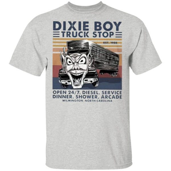 Dixie Boy Truck Stop Open 24.7 Diesel Service Dinner Shower Arcade T-Shirt