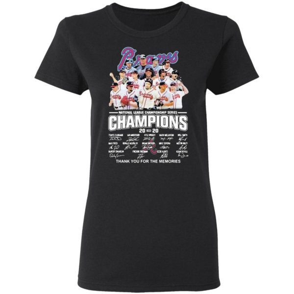 Atlanta Braves National League Championship Series Champions 2020 Thank You For The Memories Signatures T-Shirt