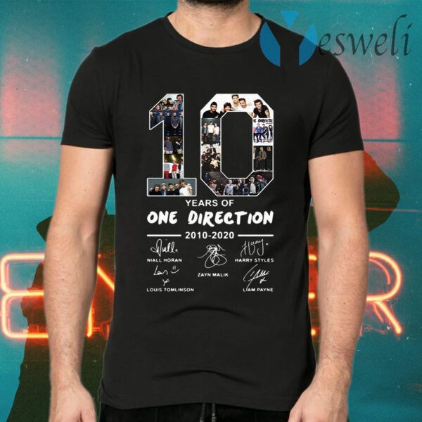 10 years of one direction 2010 2020 signatures T-Shirts