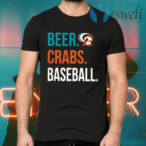 Beer Crabs Baseball T-Shirts