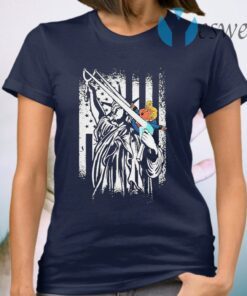 Biden 46th President Statue Of Liberty Goodbye Trump American Flag T-Shirt