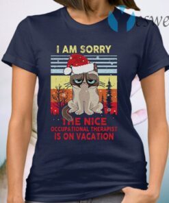 Cat Santa I Am Sorry The Nice Occupational Therapist Is On Vacation Vintage T-Shirt