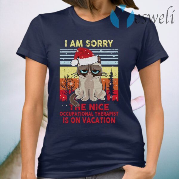 Cat Santa I Am Sorry The Nice Occupational Therapist Is On Vacation Vintage T-Shirt