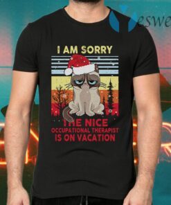 Cat Santa I Am Sorry The Nice Occupational Therapist Is On Vacation Vintage T-Shirts