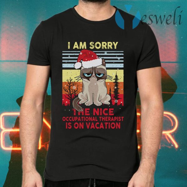 Cat Santa I Am Sorry The Nice Occupational Therapist Is On Vacation Vintage T-Shirts