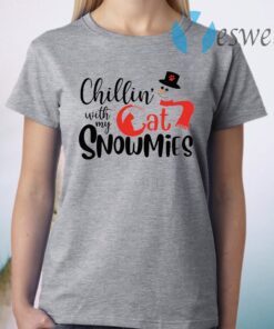 Chillin' With My Cat Snowmies Christmas T-Shirt