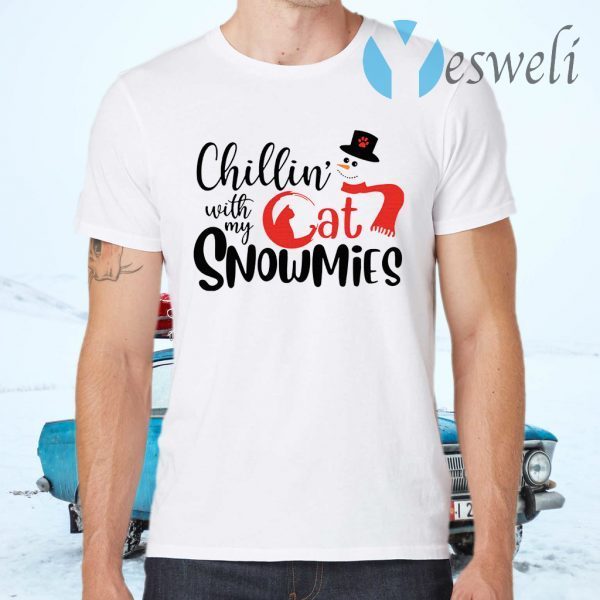 Chillin' With My Cat Snowmies Christmas T-Shirts