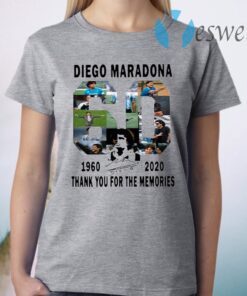 Diego Maradona 1960-2020 Thanks You For The Memories signature T-Shirt