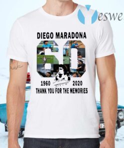 Diego Maradona 1960-2020 Thanks You For The Memories signature T-Shirts