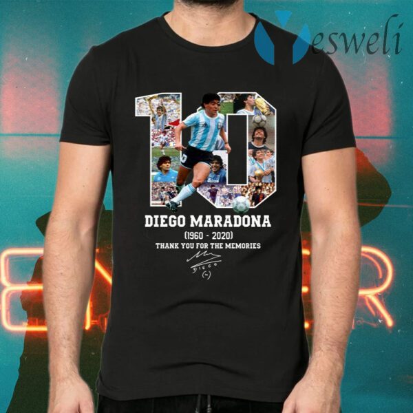 Diego Maradona Thank You For The Memories 1960-2020 T-Shirts