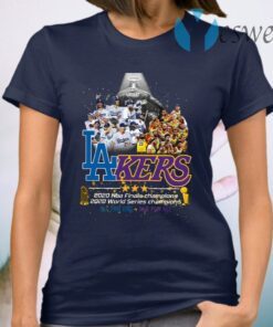 Dodgers Lakers 2020 NBA Champions World Series Champions All For One One For All T-Shirt