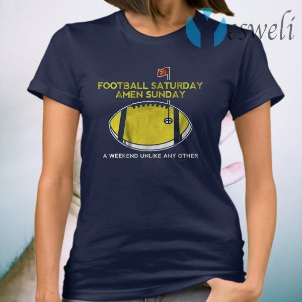 Football saturday amen sunday T-Shirt