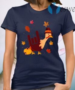 Funny Turkey Thanksgiving I Love You Sign Language T-Shirt