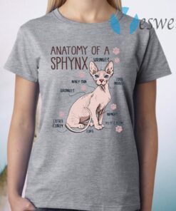 Hairless Sphynx Cat Anatomy Cat with No Hair Perfect Paw Cat Lover Gift T-Shirt