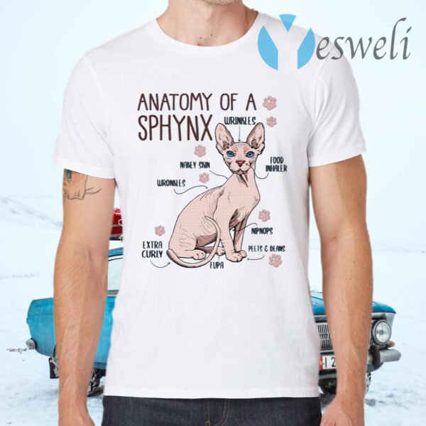 Hairless Sphynx Cat Anatomy Cat with No Hair Perfect Paw Cat Lover Gift T-Shirts