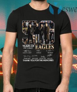 Hot Eagles 50 years of 1971-2021 signatures thank you for the memories T-Shirts