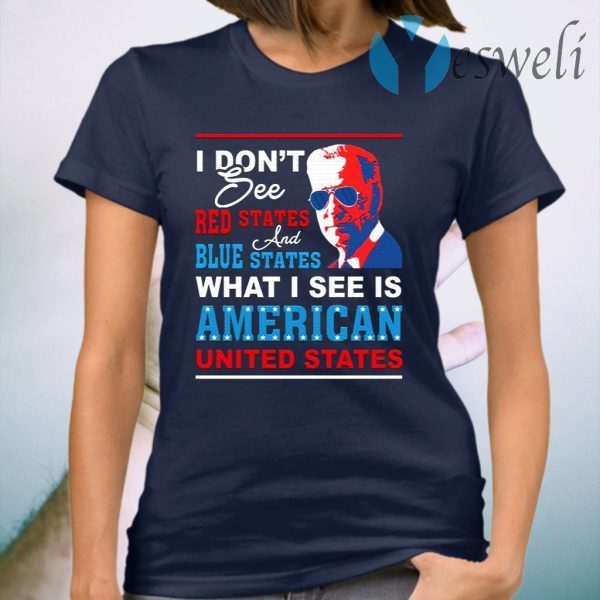 I Don’t See Red States and Blue States I See American United States T-Shirt