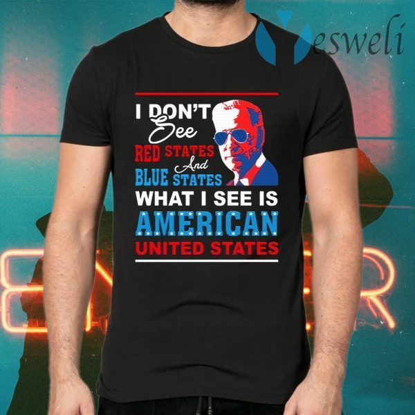 I Don’t See Red States and Blue States I See American United States T-Shirts