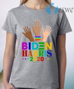 Joe Biden Kamala Harris LGBT Rainbow Hands Up 2020 T-Shirt