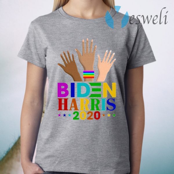 Joe Biden Kamala Harris LGBT Rainbow Hands Up 2020 T-Shirt