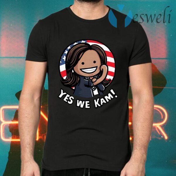 Kamala Harris Strong Girl Yes We Kam American flag T-Shirts