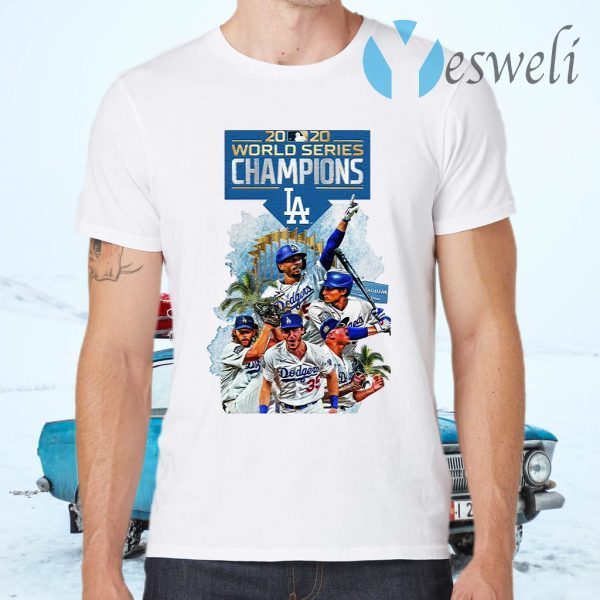 LA Dodgers Double Champions 2020 World Series Player Legend T-Shirts