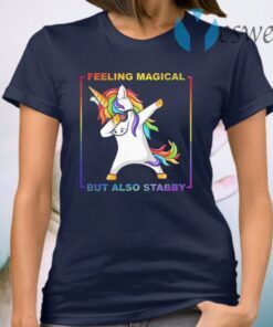Lgbt unicorn dabbing feeling magical but also stabby T-Shirt