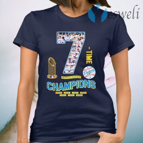 Los Angeles Dodgers 7 world series Champions 2020 T-Shirt