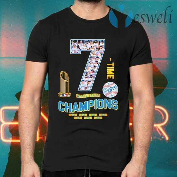 Los Angeles Dodgers 7 world series Champions 2020 T-Shirts