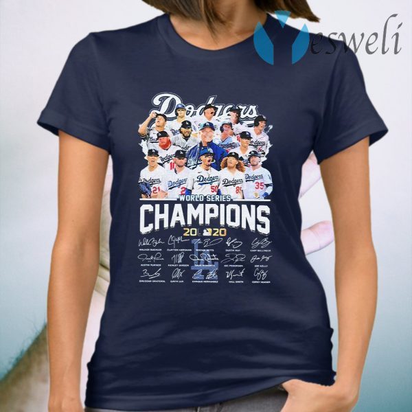 Los Angeles Dodgers world series Champions Mlb 2020 signatures T-Shirt