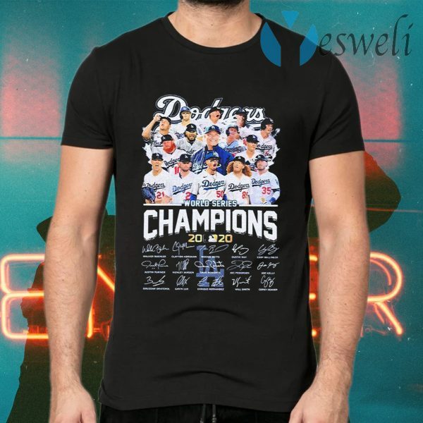 Los Angeles Dodgers world series Champions Mlb 2020 signatures T-Shirts