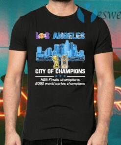 Los Angeles Lakers vs Los Angeles Dodgers city of Champions Nba Finals Champions 2020 world series champions T-Shirts