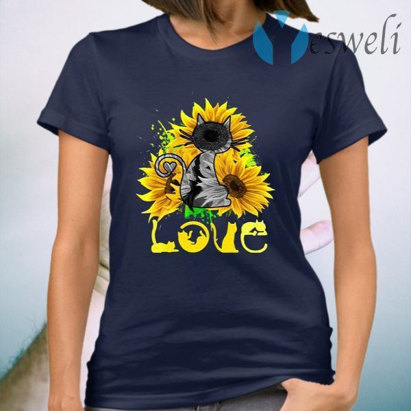 Love Cat Sunflower T-Shirt