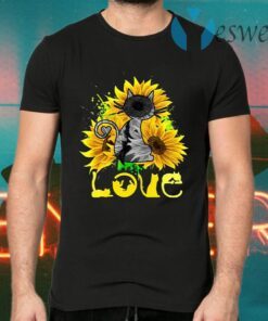 Love Cat Sunflower T-Shirts