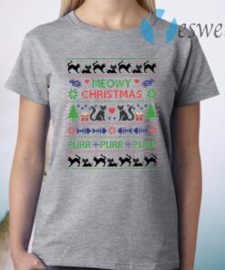 Meowy Christmas Funny Purr Cats T-Shirt