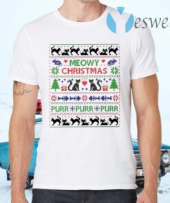 Meowy Christmas Funny Purr Cats T-Shirts