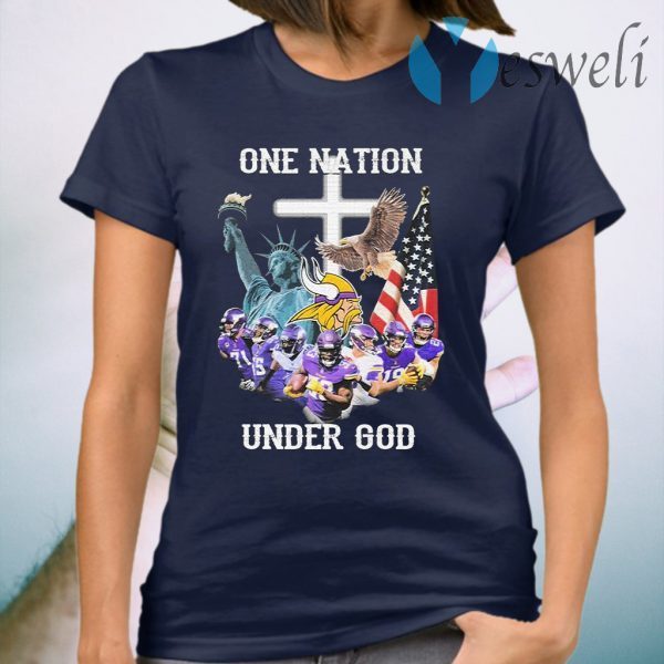 Minnesota Vikings one nation under god American flag T-Shirt