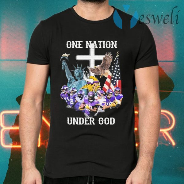 Minnesota Vikings one nation under god American flag T-Shirts