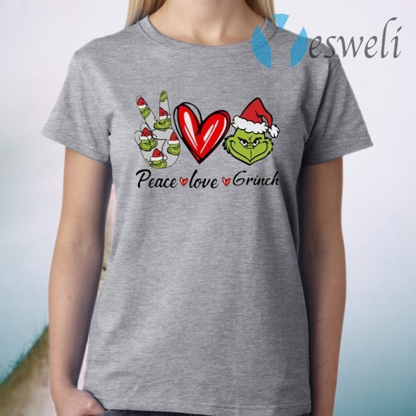 Peace Love Grinch Santa Christmas T-Shirt