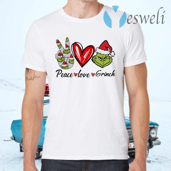 Peace Love Grinch Santa Christmas T-Shirts