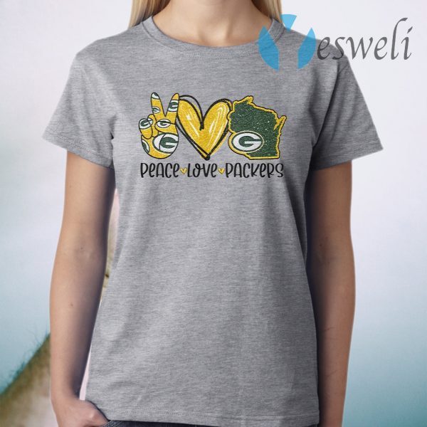 Peace Love Wisconsin Green Bay Packers T-Shirt