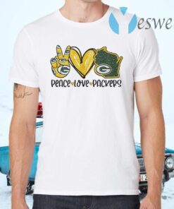 Peace Love Wisconsin Green Bay Packers T-Shirts