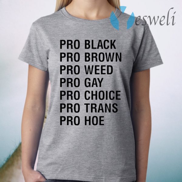 Pro Black Brown Weed Gay Choice Trans Hoe T-Shirt