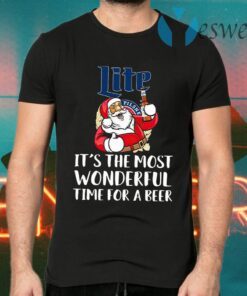 Santa Claus Drink Lite Pilsner Beer It’s The Most Wonderful Time For A Beer T-Shirts