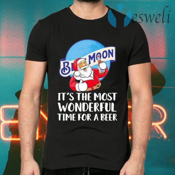 Santa claus drinking Blue Moon it’s the most wonderful time for a beer T-Shirts