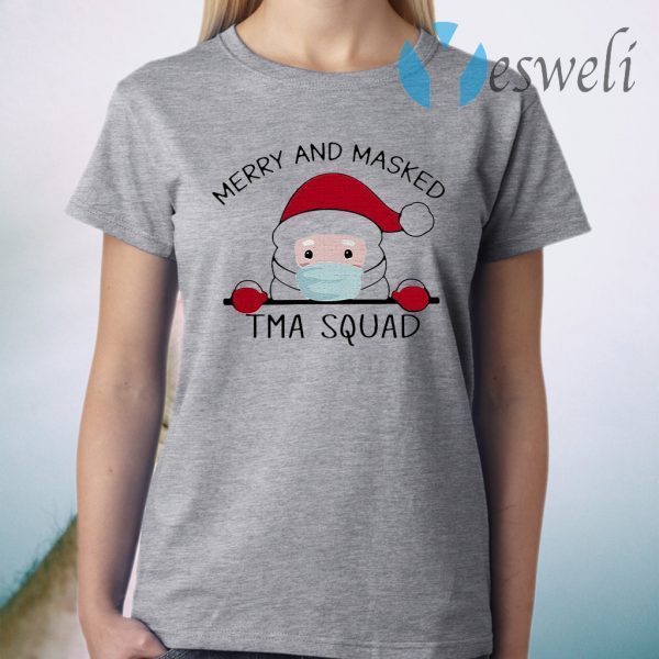 Santa face mask Merry and masked Tma squad Christmas T-Shirt