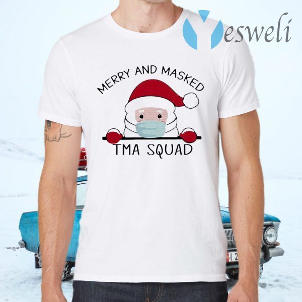 Santa face mask Merry and masked Tma squad Christmas T-Shirts