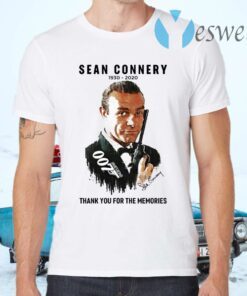 Sean Connery 007 1930 2020 Signature Thank You For The Memories T-Shirts