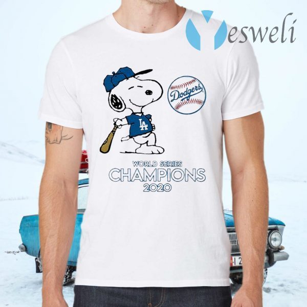 Snoopy Los Angeles Dodgers world series Champions 2020 T-Shirts